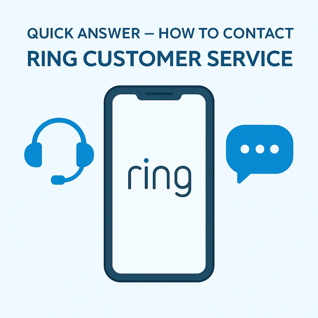 Ring customer service phone number and chat support options